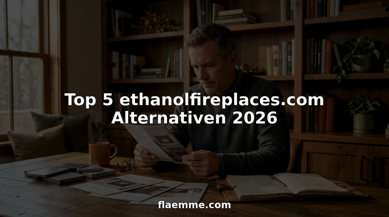 Ein Mann informiert sich zu Hause über alternative Möglichkeiten zum Bioethanol-Kamin.