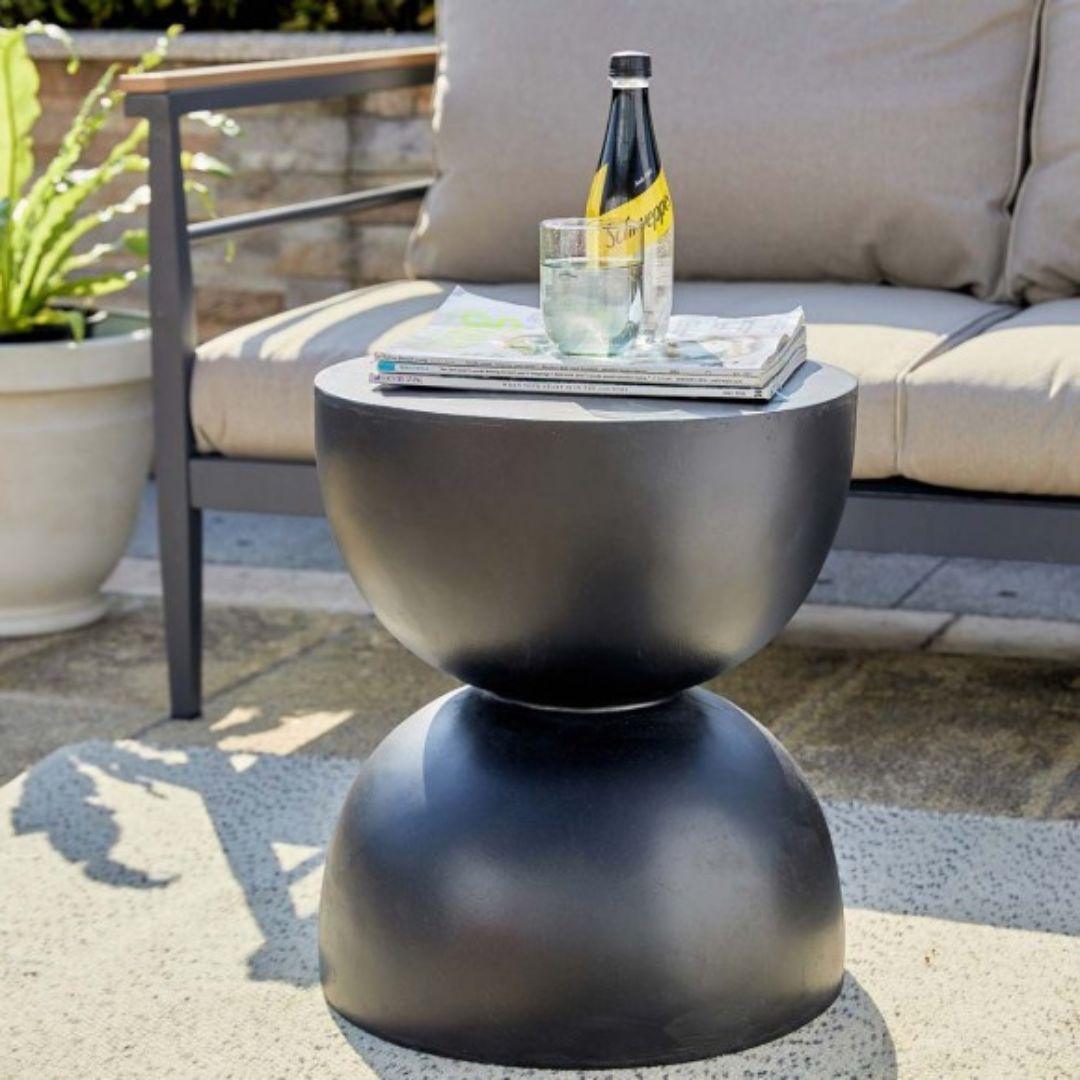 Ardente™ Side Table – Cylinder Shape – Black