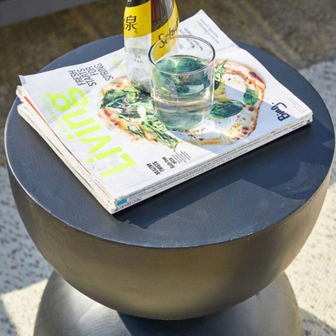 Ardente™ Side Table – Cylinder Shape – Black