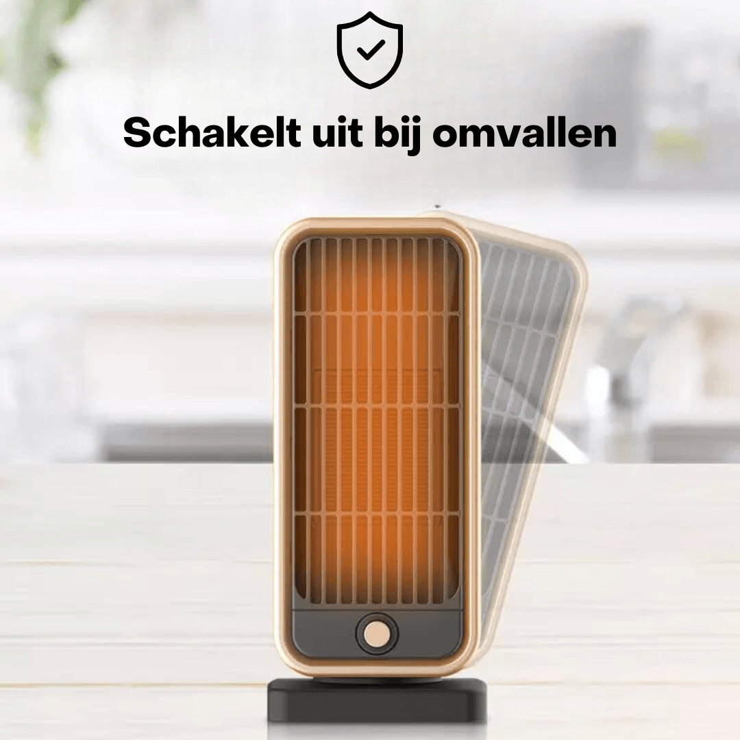 Electric Fan Heater – Compact 500W | Black and Gold