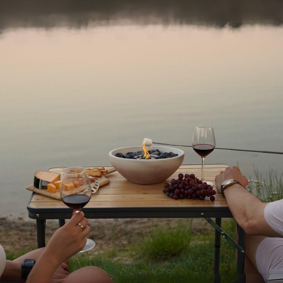 Cream Tabletop Fire Pit – Bio Ethanol | Ardente™