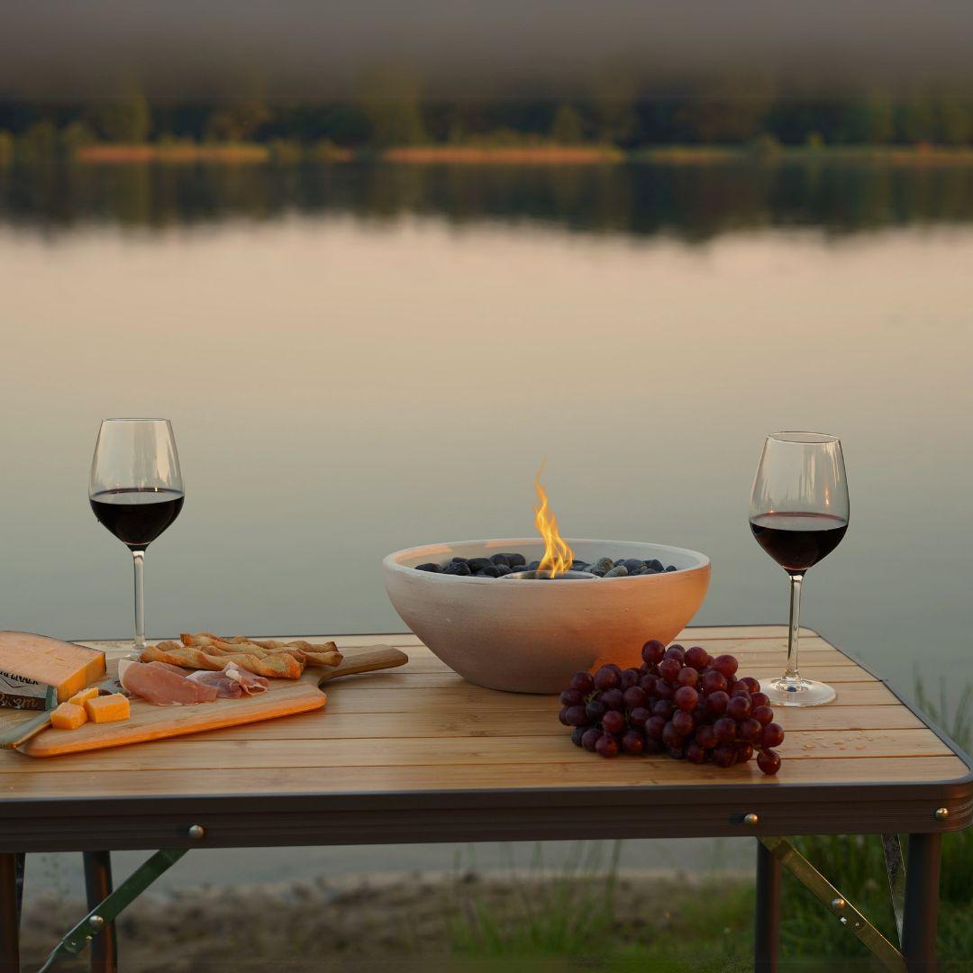 Cream Tabletop Fire Pit – Bio Ethanol | Ardente™