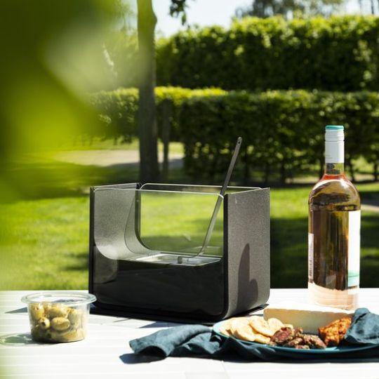 Cheminée de table rectangulaire au bioéthanol Flamme Royale™ – Noir
