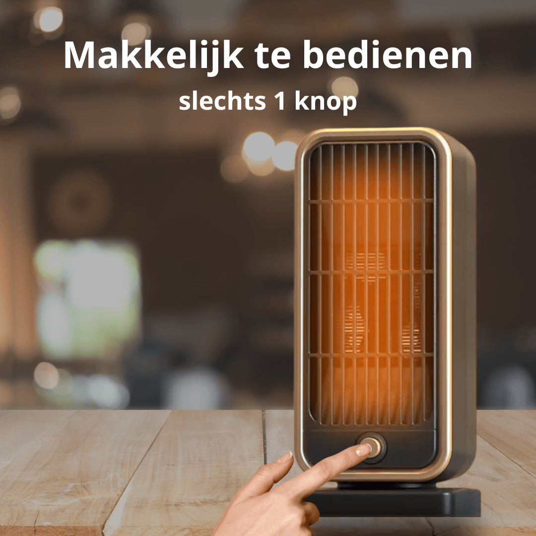 Electric Fan Heater – Compact 500W | Black and Gold