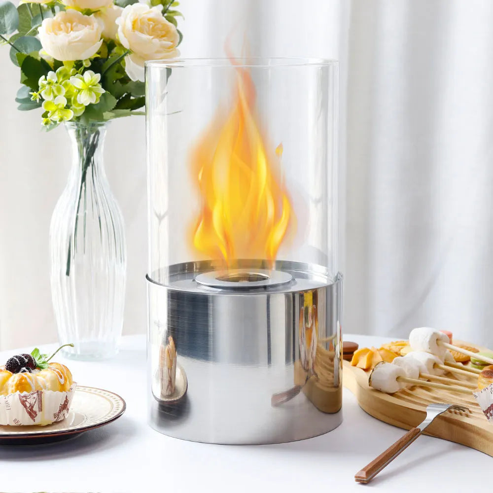 Flaemme Bio Ethanol Tabletop Fireplace - Stainless Steel