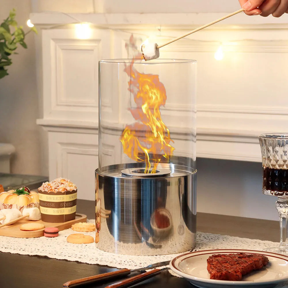 Flaemme Bio Ethanol Tabletop Fireplace - Stainless Steel