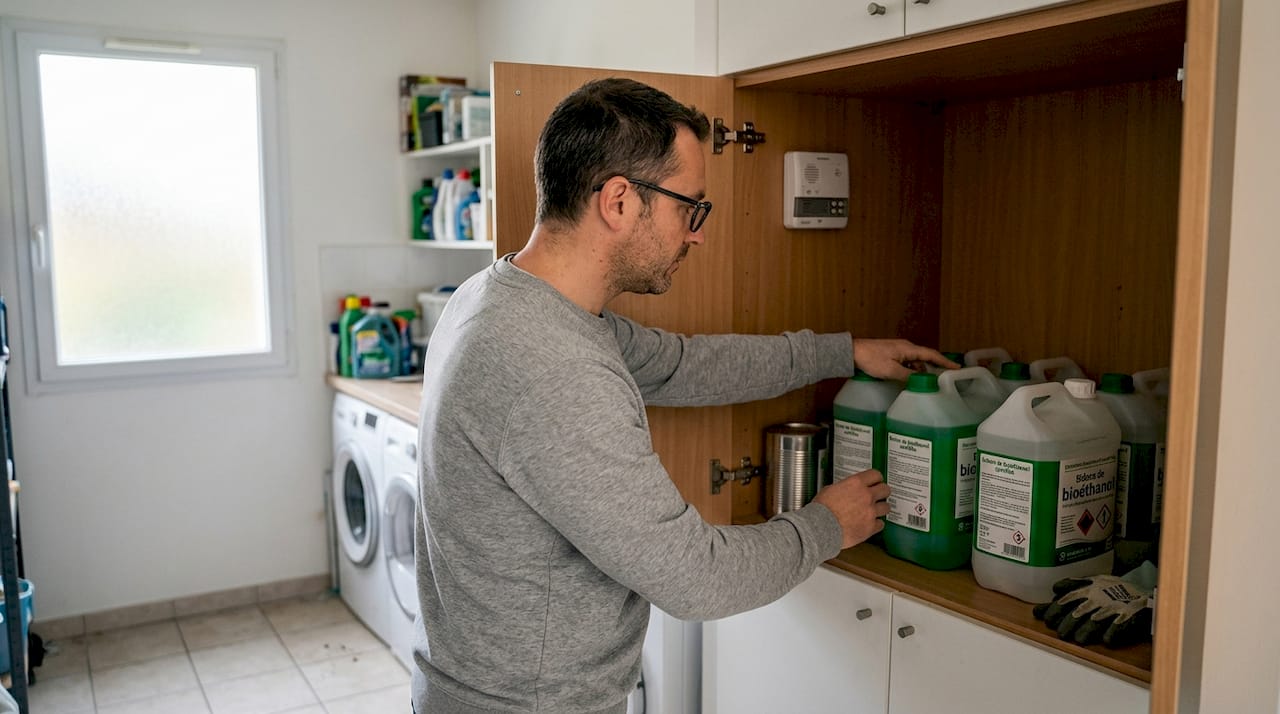 Un responsable supervise le stockage sécurisé du bioéthanol.