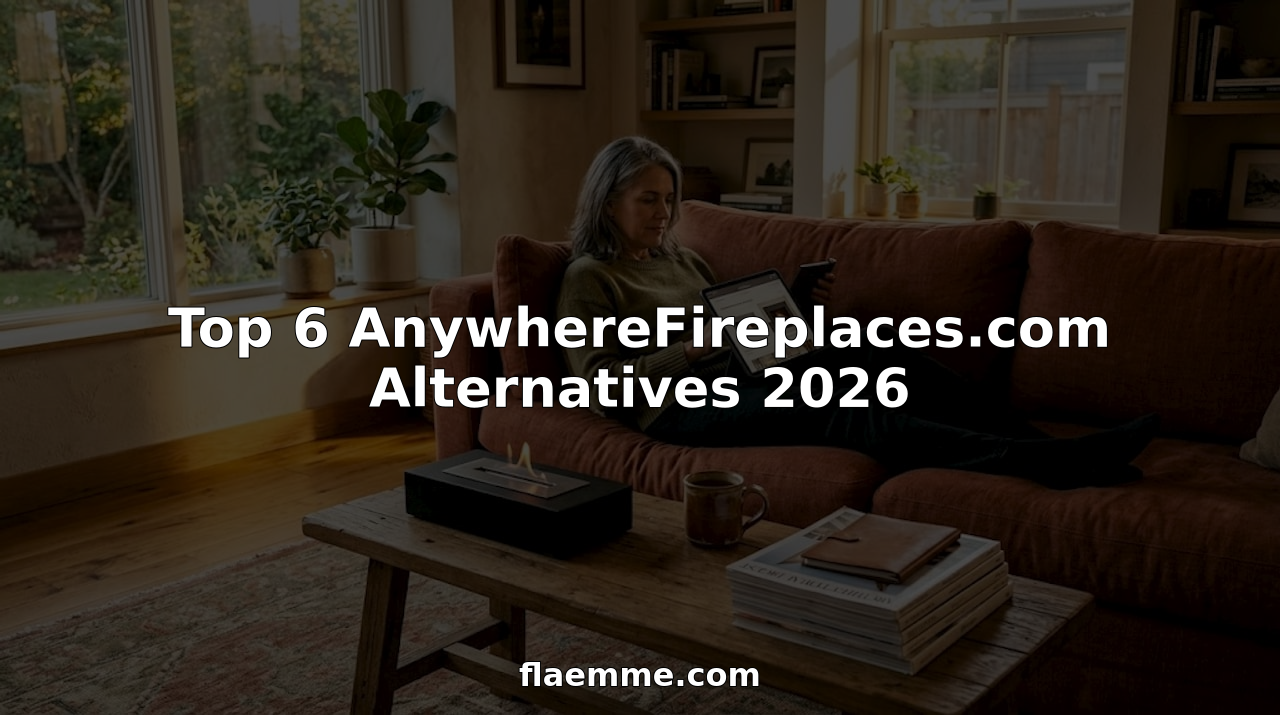 Designer comparing tabletop fireplace alternatives