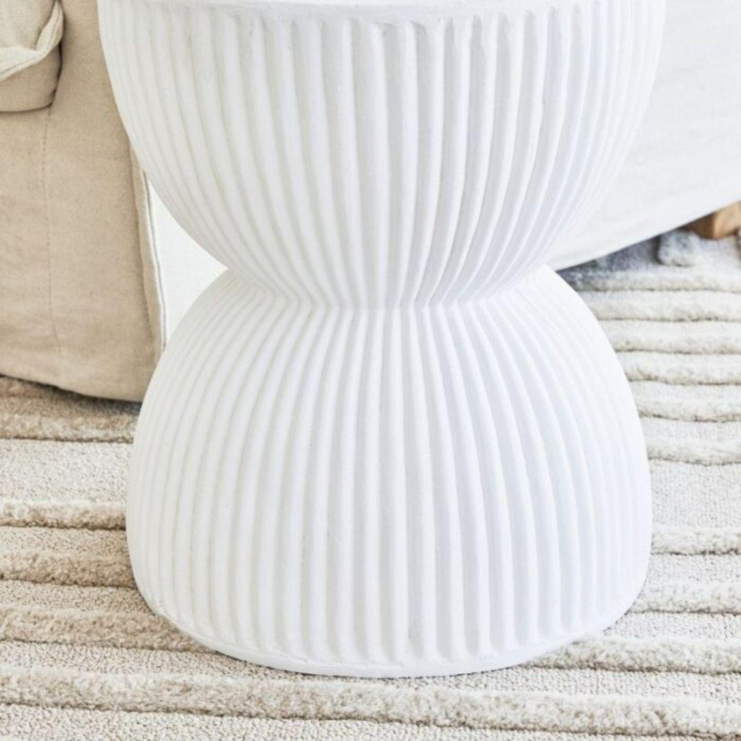 Ardente™ Side Table – Cylinder Shape – White