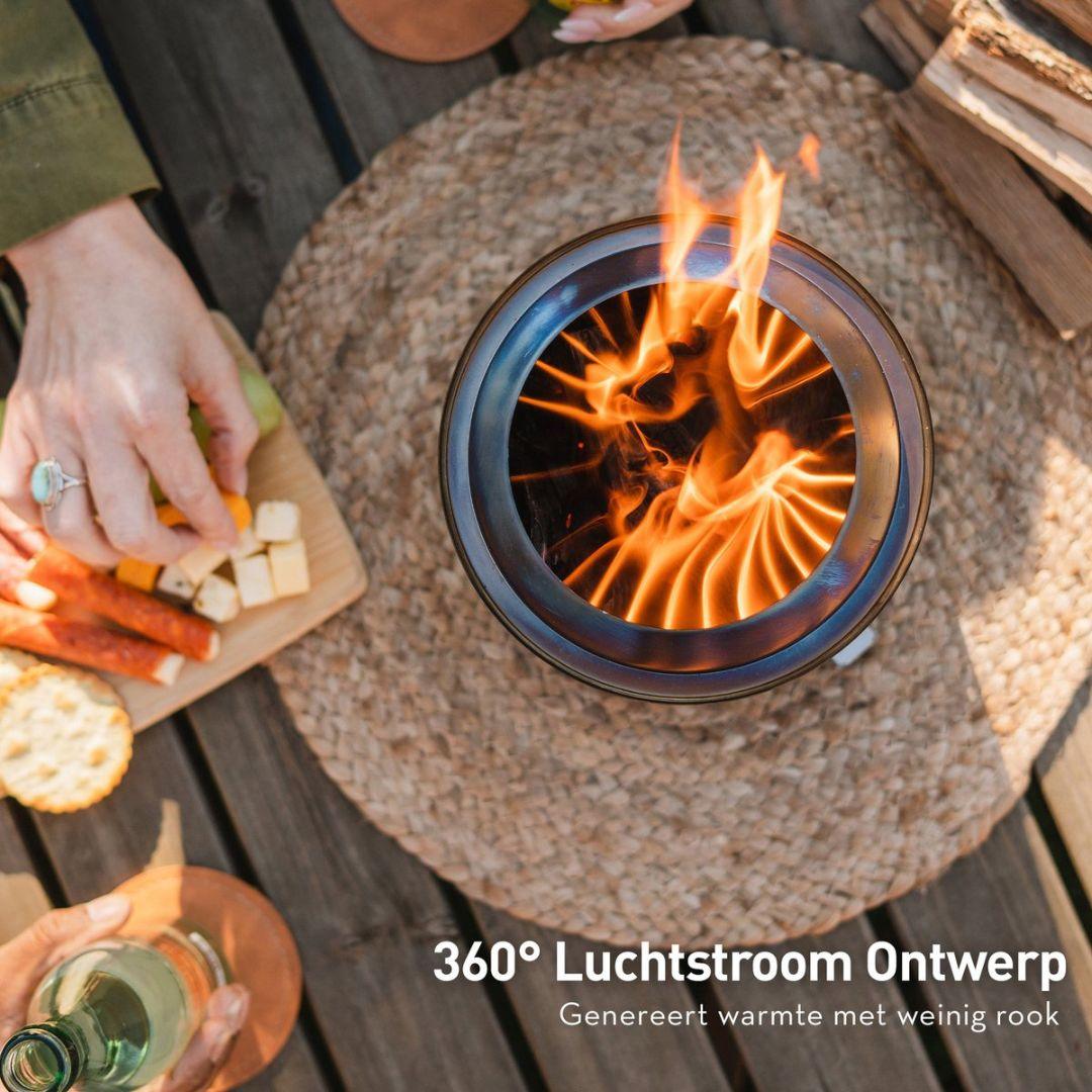 CozyFlame™ Vuurkorf - Tafelhaard - Zilverkleurig - Tafelhaard Centrum