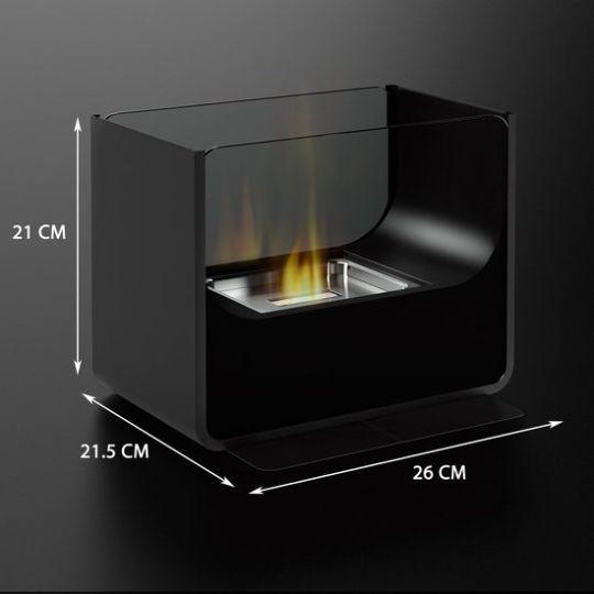 Flamme Royale™ Black Rectangular Tabletop Fireplace | Bio Ethanol
