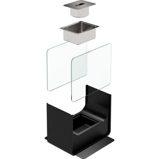 Flamme Royale™ Black Rectangular Tabletop Fireplace | Bio Ethanol