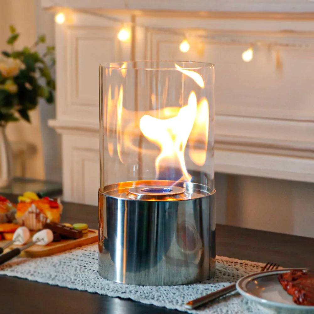 Flaemme Bio Ethanol Tabletop Fireplace - Stainless Steel