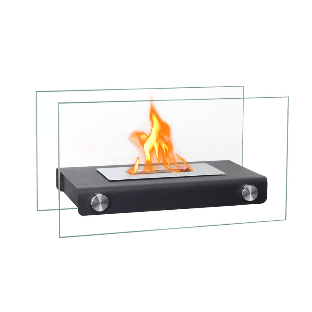 Flaemme Tabletop Fireplace – Black Glass