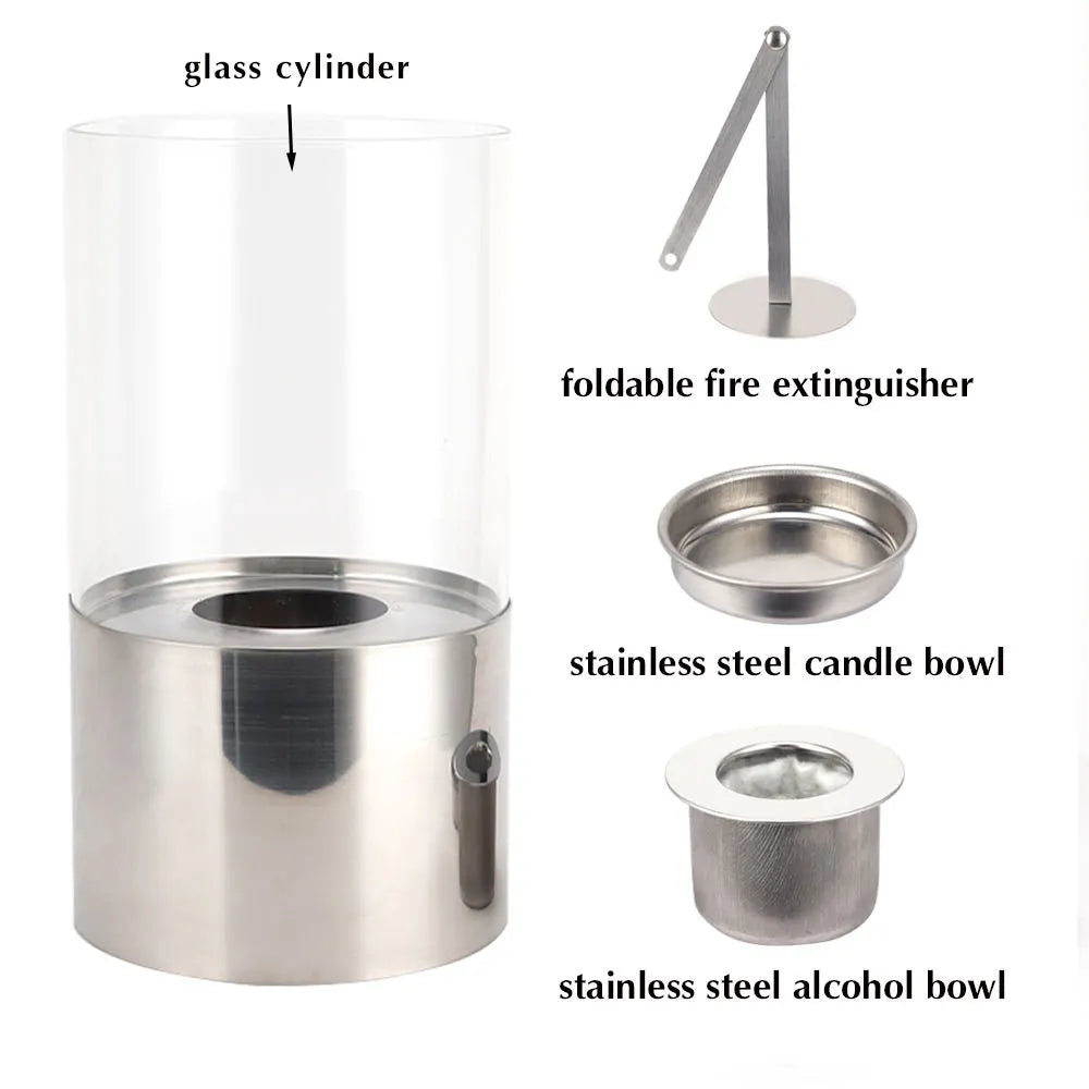 Flaemme Bio Ethanol Tabletop Fireplace - Stainless Steel